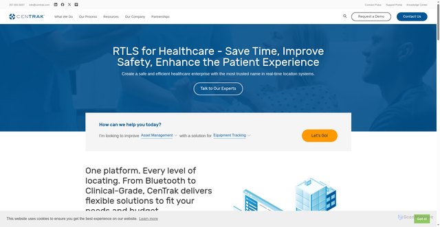 Security scan screenshot of https://centrak.com