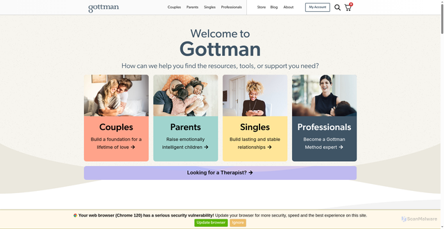 Security scan screenshot of https://gottman.com