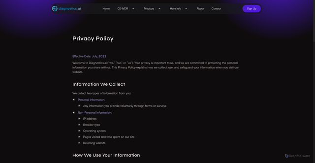 Security scan screenshot of https://dxai-test.pages.dev/privacy-policy/