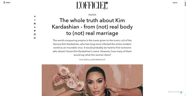 Security scan screenshot of https://www.lofficielbaltic.com/lv/mode/the-whole-truth-about-kim-kardashian-from-not-real-body-to-not-real-marriage