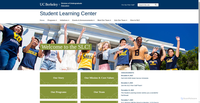 Security scan screenshot of https://slc.berkeley.edu/home