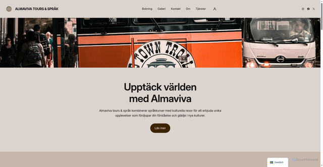 Security scan screenshot of https://almavivatours.se