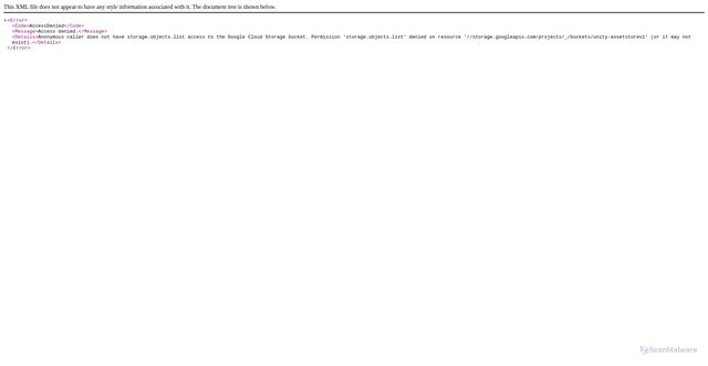 Security scan screenshot of https://assetstorev1-prd-cdn.unity3d.com