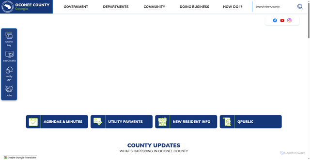 Security scan screenshot of https://oconeecountyga.gov/