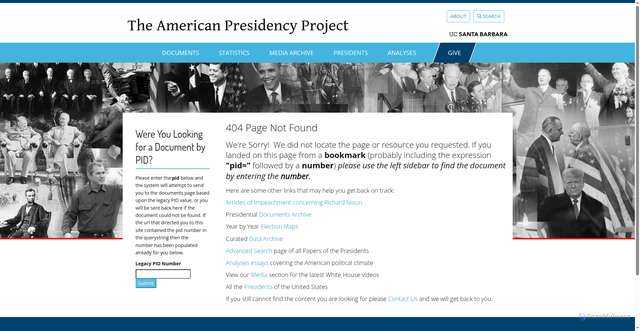 Security scan screenshot of https://www.presidency.ucsb.edu/content/42-hillary-clinton