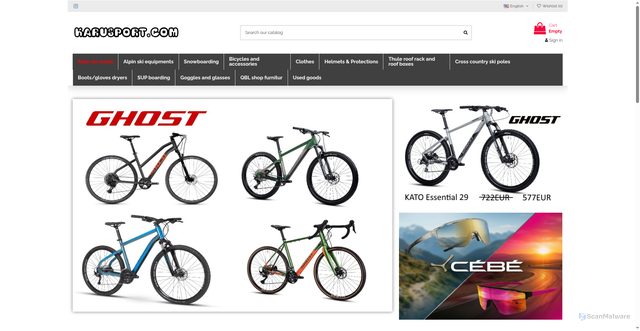 Security scan screenshot of https://karusport.com