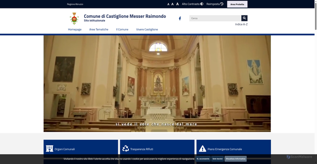 Security scan screenshot of https://www.comune.castiglione.te.it/