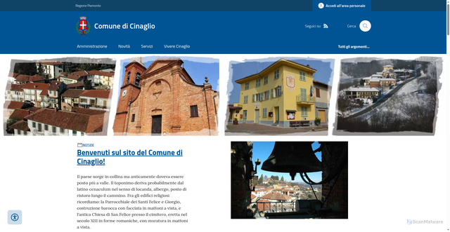 Security scan screenshot of https://www.comune.cinaglio.at.it