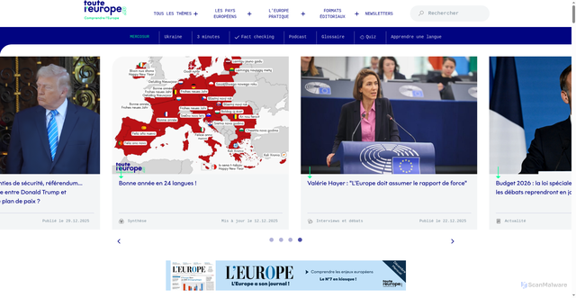 Security scan screenshot of https://touteleurope.eu