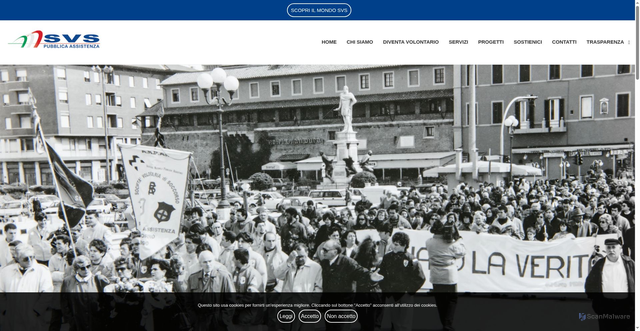 Security scan screenshot of https://www.pubblicaassistenza.it/