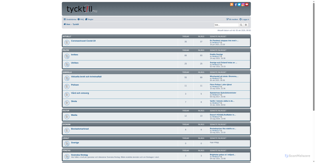 Security scan screenshot of https://tycktill.nu