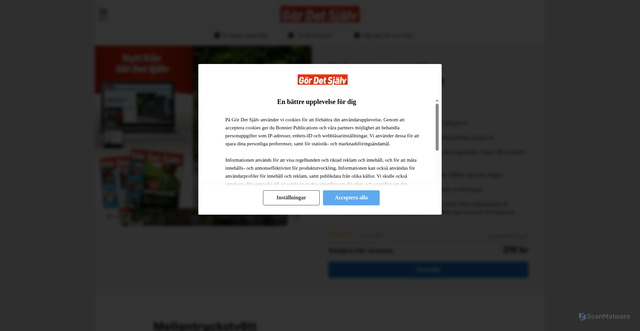Security scan screenshot of https://prenumeration.gds.se/campaign/fa-2-tidningar-for-219-kr-gava-mellantryckstvatt-388511-cir-gds/?media=KM&utm_source=crm&utm_medium=email&utm_content=1082447_2010