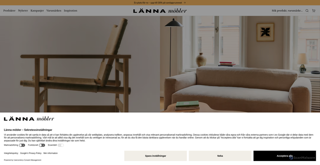 Security scan screenshot of https://lannamobler.se