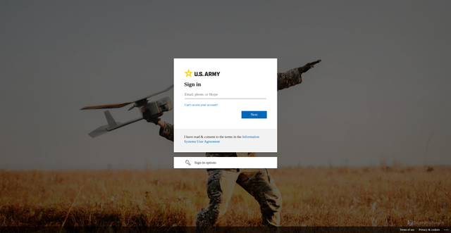 Security scan screenshot of https://armyeitaas-my.sharepoint-mil.us