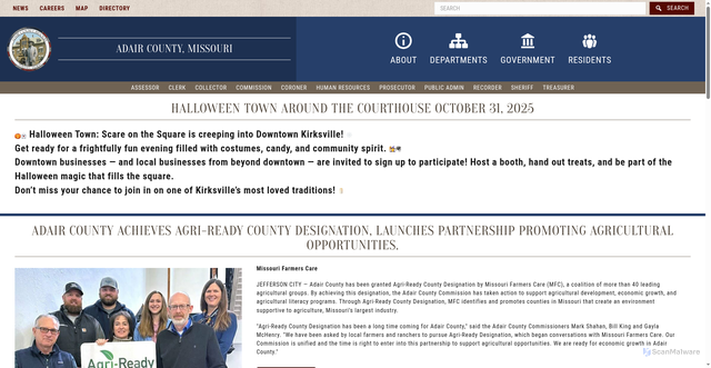 Security scan screenshot of https://adaircountymissouri.com/
