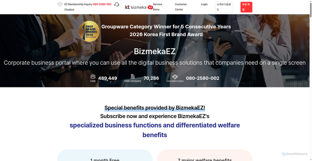 Security scan screenshot of https://bizmeka.com