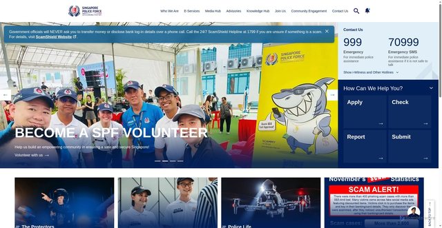 Security scan screenshot of https://www.police.gov.sg/