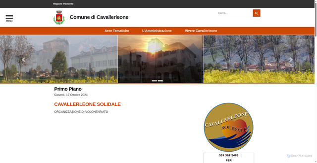 Security scan screenshot of https://www.comunecavallerleone.it/