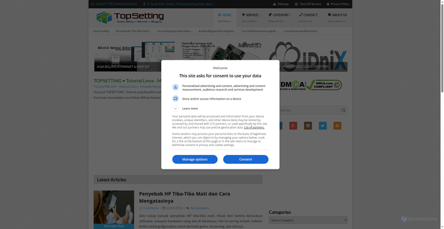 Security scan screenshot of https://topsetting.com
