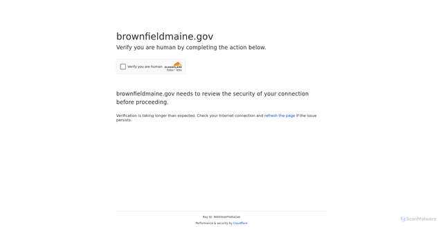 Security scan screenshot of https://brownfieldmaine.gov/