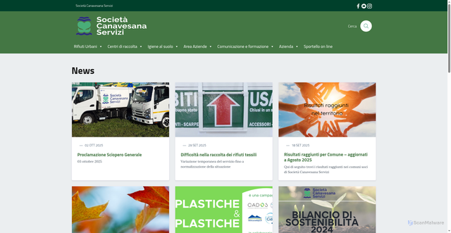 Security scan screenshot of https://www.scsivrea.it/