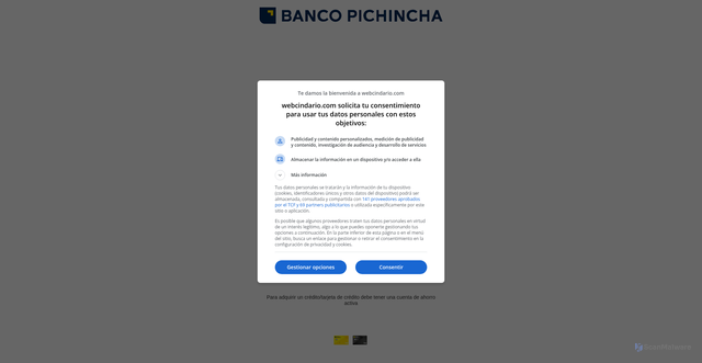 Security scan screenshot of https://credipichincha.webcindario.com/?fbclid=IwY2xjawOAnb1leHRuA2FlbQIxMQBicmlkETFOaENGQnVDcnJrZ2RVVlUxc3J0YwZhcHBfaWQQMjIyMDM5MTc4ODIwMDg5MgABHkZQE88ngcafRUq55wPvq8iHIyzYM_7neut_N9S1w1-p69W9InzOyEJZJ9Em_aem_Yh5b4nPrfkvDYmbNVcM4ow