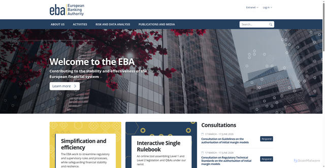 Security scan screenshot of http://www.eba.europa.eu