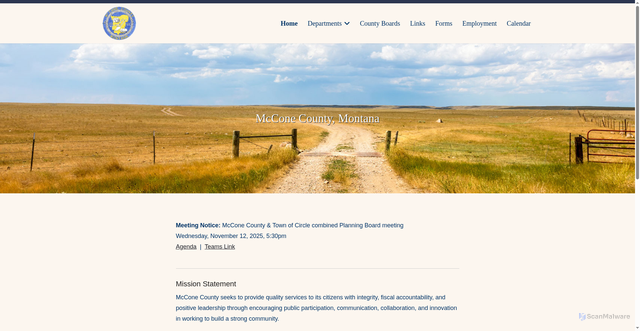 Security scan screenshot of https://mcconecountymt.gov/