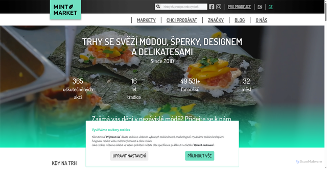 Security scan screenshot of https://mintmarket.cz