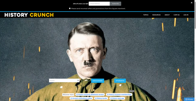 Security scan screenshot of https://historycrunch.com