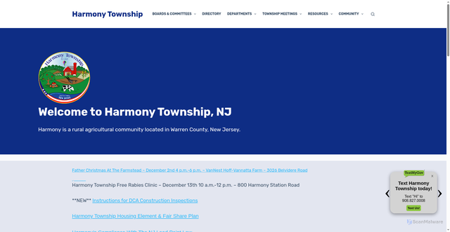 Security scan screenshot of https://harmonytwp-nj.gov/