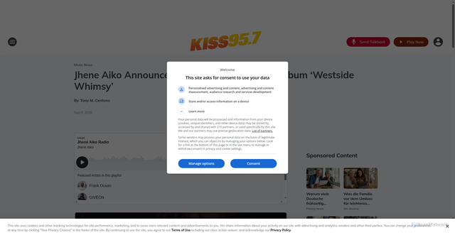 Security scan screenshot of https://kisswheeling.iheart.com/content/2026-09-09-jhene-aiko-announces-release-date-for-new-album-westside-whimsy/