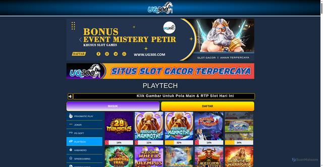 Security scan screenshot of https://rtpug300-31.com/playtech/