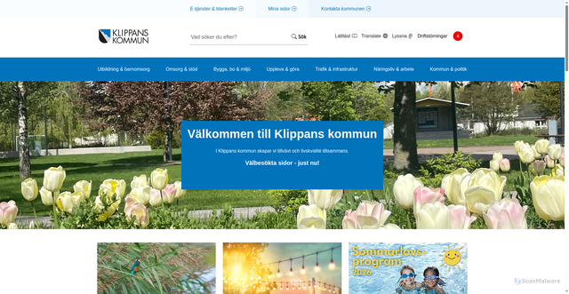 Security scan screenshot of http://www.klippan.se