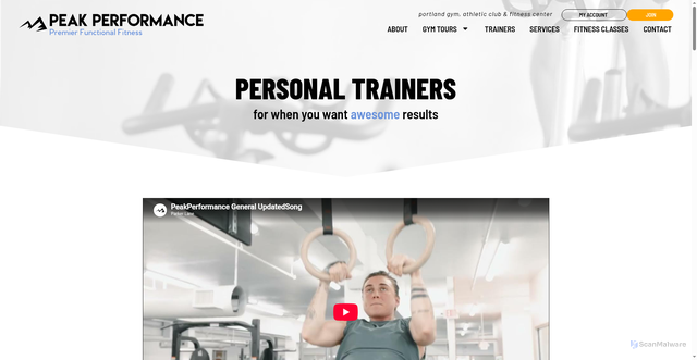 Security scan screenshot of https://peakperformancepdx.com/personal-trainers/