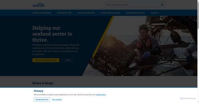 Security scan screenshot of https://www.seafish.org/