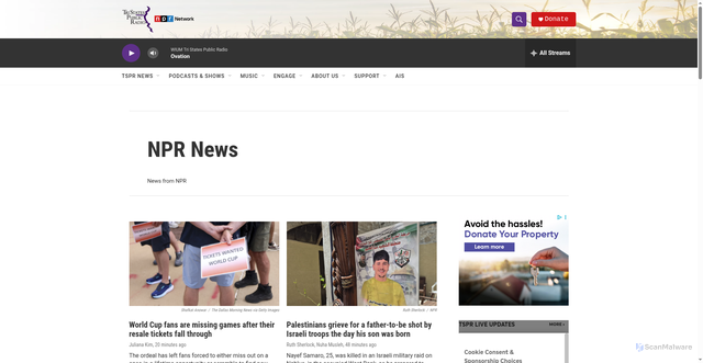 Security scan screenshot of https://www.tspr.org/npr-news