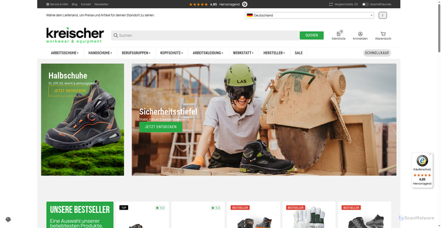 Security scan screenshot of https://kreischer-online.com