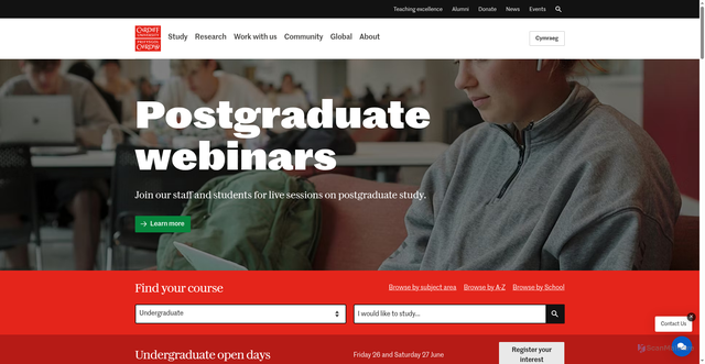 Security scan screenshot of https://cf.ac.uk