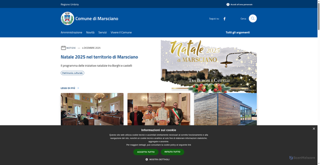 Security scan screenshot of https://www.comune.marsciano.pg.it/it
