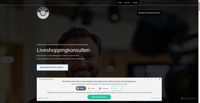 Security scan screenshot of https://liveshoppingkonsulten.se
