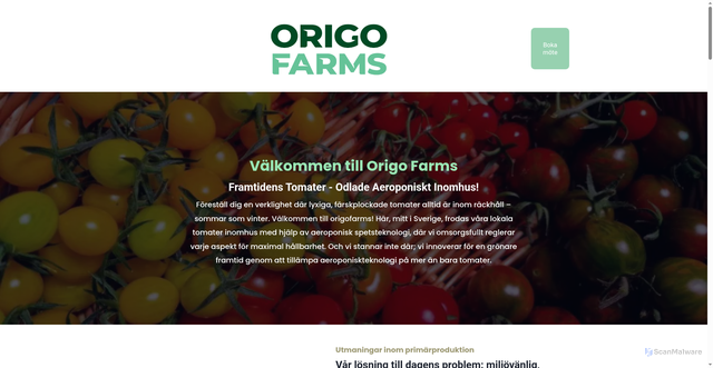 Security scan screenshot of https://origofarms.se
