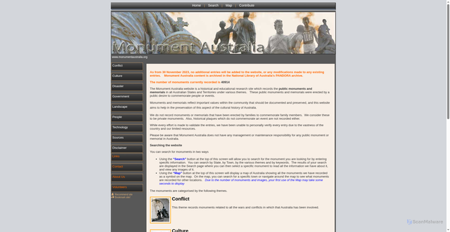 Security scan screenshot of https://monumentaustralia.org
