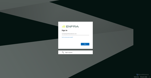 Security scan screenshot of https://enfrasolutions.sharepoint.com