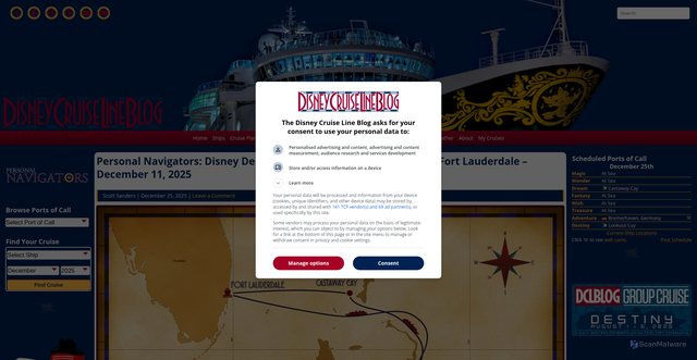 Security scan screenshot of https://disneycruiselineblog.com/