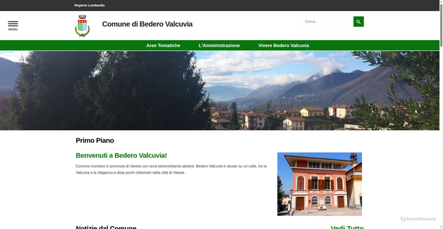 Security scan screenshot of https://www.comune.bederovalcuvia.va.it/