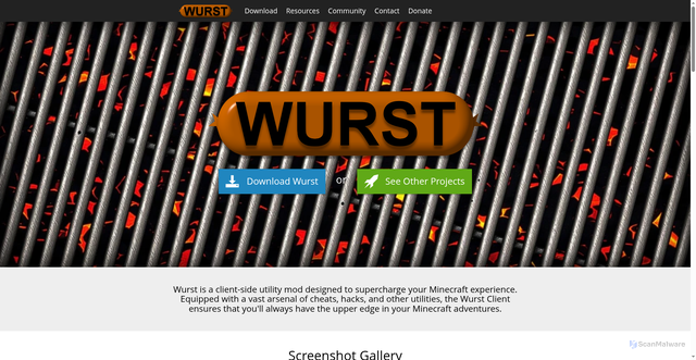 Security scan screenshot of http://wurst-client.net/