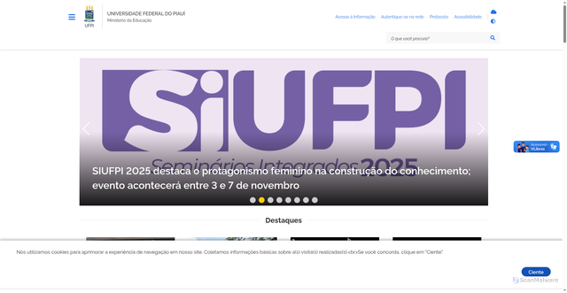 Security scan screenshot of https://www.ufpi.br/