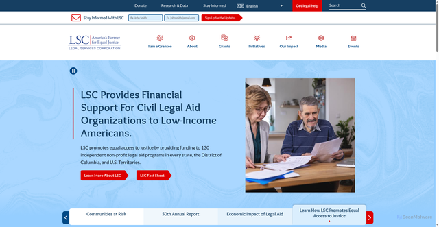 Security scan screenshot of https://www.lsc.gov/