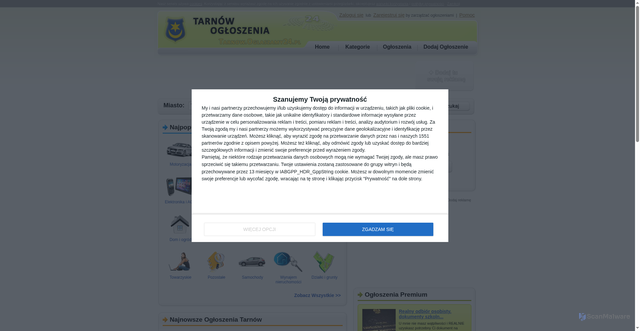Security scan screenshot of https://tarnow.oglaszamy24.pl